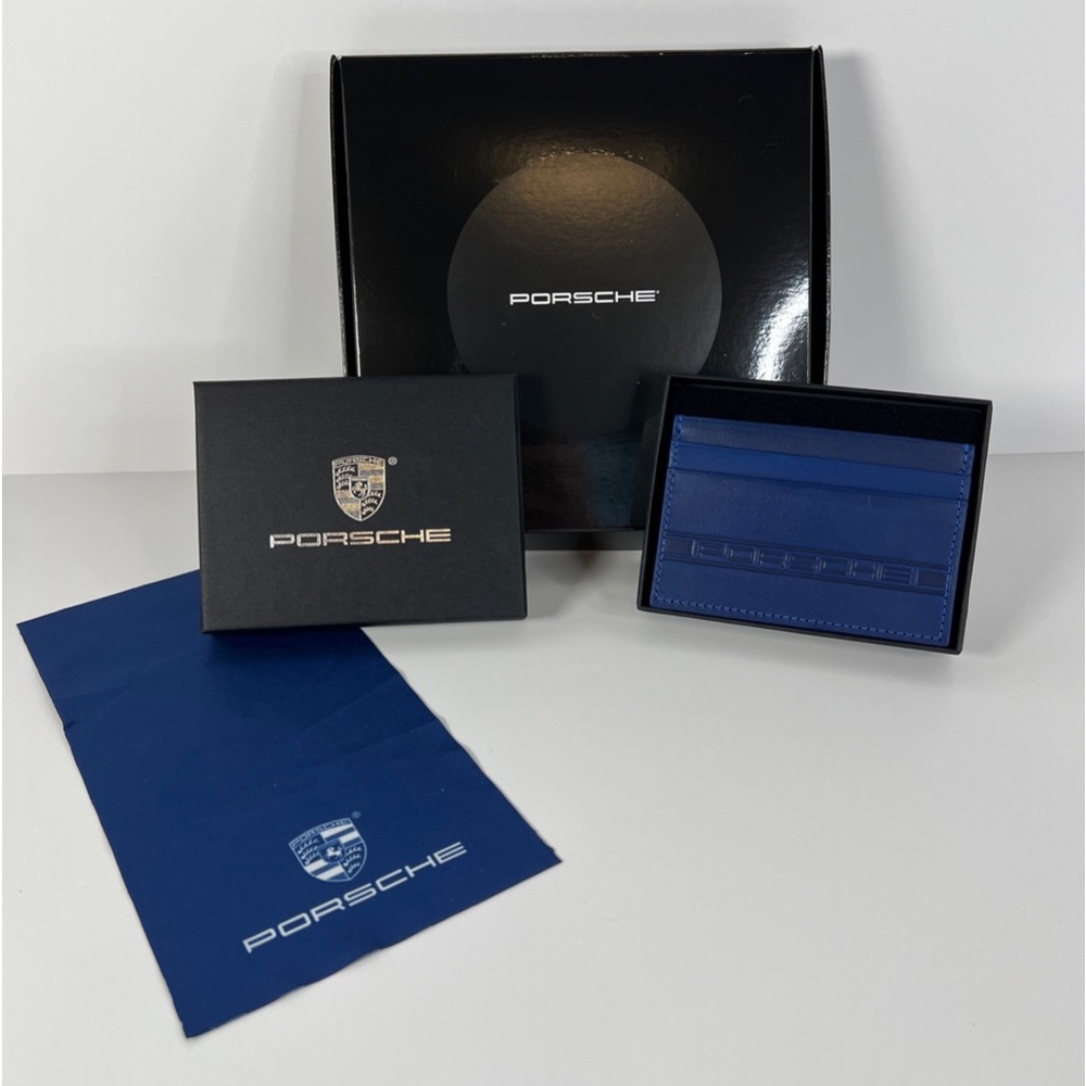 Porsche Credit Card Holder, Original Case, Box, cleaning cloth